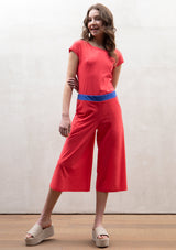 A cropped culottes