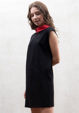 Contrast shirts dress | Black