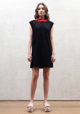 Contrast shirts dress | Black