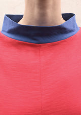 Contrast shirts dress | Coral red
