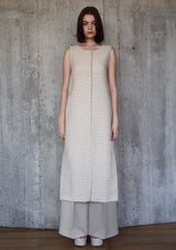 Split plissé long gilet