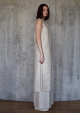 Split plissé long gilet