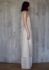 Split plissé long gilet