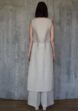 Split plissé long gilet