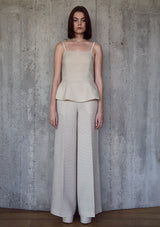 Flared plissé trousers