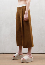 Wide pleat trousers | Brown