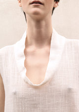Balloon Ivory linen long dress