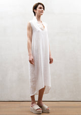 Balloon Ivory linen long dress