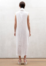 Balloon Ivory linen long dress