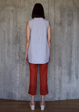 Balloon cotton shirts Grey stripe
