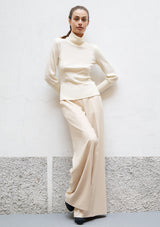 Flared cashmere trousers