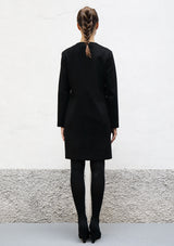Cut cashmere blend coat