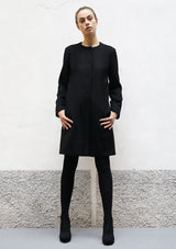 Cut cashmere blend coat