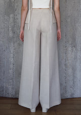 Flared plissé trousers