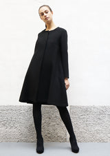 Flared wool coat