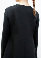 Flared wool coat