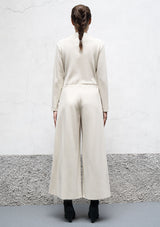 Flared cropped jersey trousers