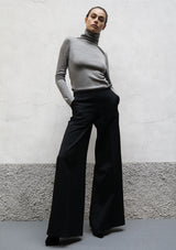 Flared wool trousers