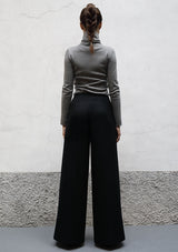 Flared wool trousers
