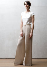 Flared plissé trousers