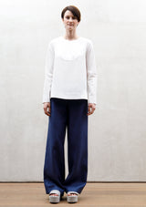 Wide plat long trousers
