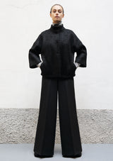 High collar mohair half coat