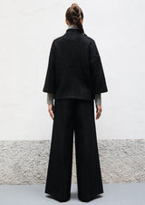 High collar mohair half coat