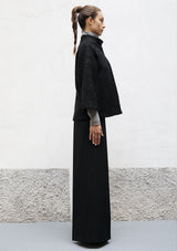 High collar mohair half coat