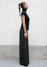 High neck wool jersey top