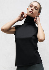 High neck wool jersey top
