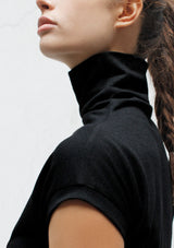High neck wool jersey top
