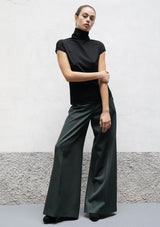 High neck wool jersey top