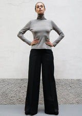 High wool jersey top