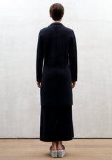 Knit cotton coat | Night blue