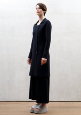 Knit cotton coat | Night blue