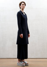 Knit cotton coat | Night blue