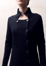 Knit cotton coat | Night blue
