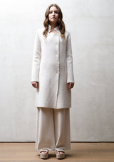 Knit cotton coat | Off white
