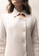 Knit cotton coat | Off white