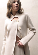 Knit cotton coat | Off white