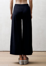 Knit cotton trousers | Night blue