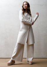 Knit cotton trousers | Off white