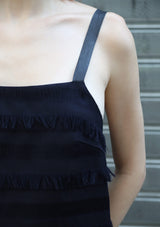 leather-strap-fringe-navy-blue-dress