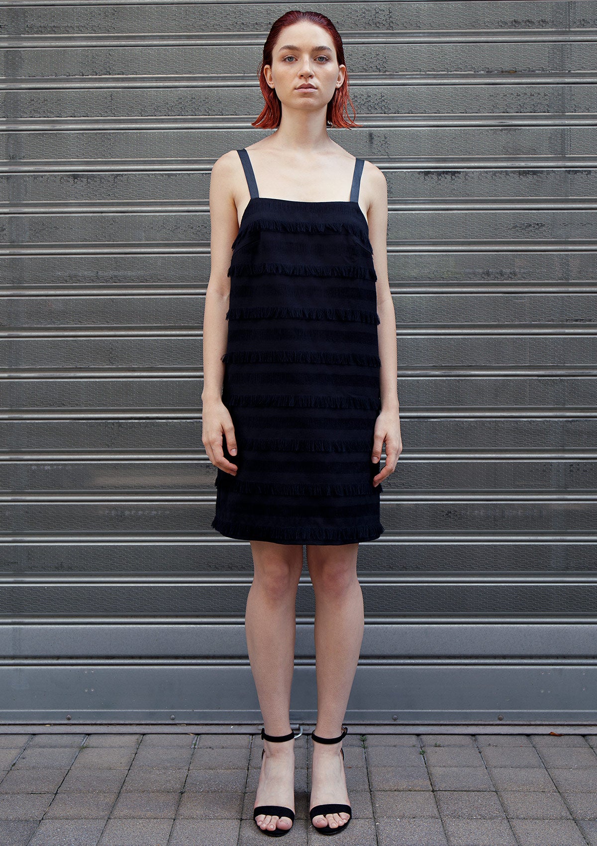 Leather strap fringe dress Juno Milano Leather strap fringe dress Juno Milano
