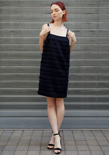 leather-strap-fringe-navy-blue-dress