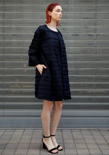 Line wool fringe coat