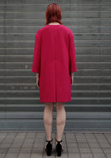 line wool fuchsia coat