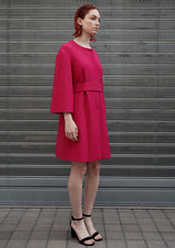 line wool fuchsia coat