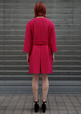 line wool fuchsia coat