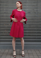 line wool fuchsia coat